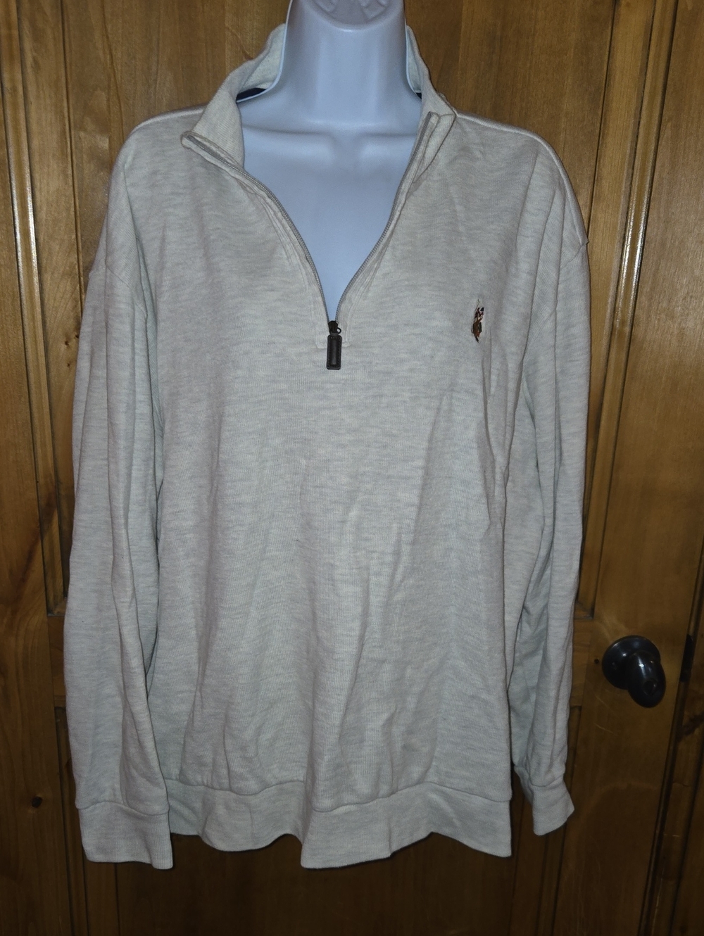 Polo by Ralph Lauren Light Cream Quarter-Zip Sweater